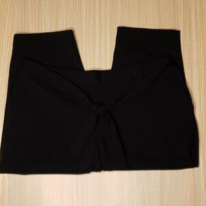 Worthington Womens Plus Petite Black Pull On Cropped Wide Leg Pants 18P